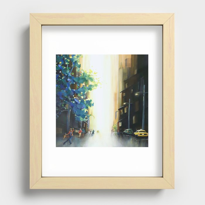 Opening Day in the Rain Recessed Framed Print