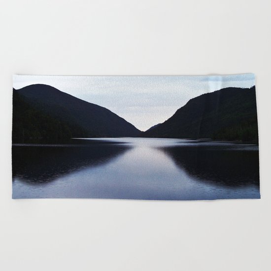 Mountain Lake Reflection Beach Towel