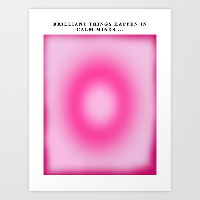 Spiritual Pink Aura Gradient Ombre Sombre Abstract  Art Print