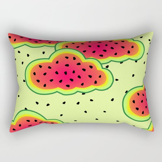 Watermelon Clouds Design Rectangular Pillow