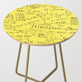 Math Geek, Math Equation On Yellow Background Pattern Side Table