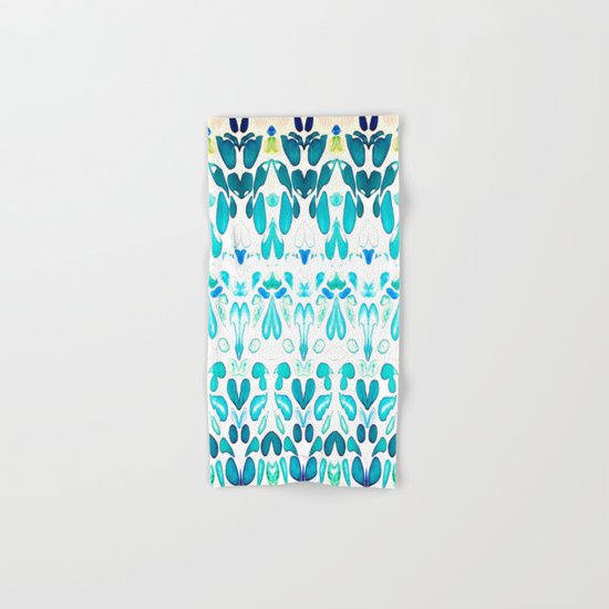 Memories of Summer, Bright Sea Blue and Yellow Hand & Bath Towel