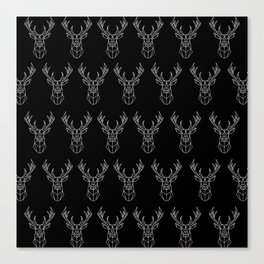 Deer Line Minimalist - Reindeer Geometric Animal Pattern Canvas Print