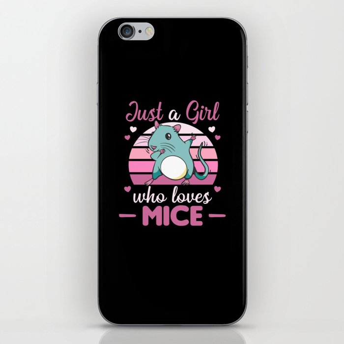 Just A Girl Who Loves Mice Cute Mouse iPhone Skin