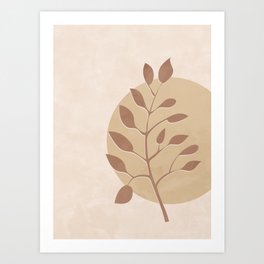 Simple Minimal Boho - Botanical Leaves 2 Art Print