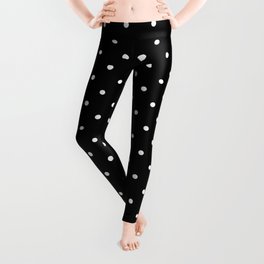 Small Black and White Polka Dots pattern  Leggings