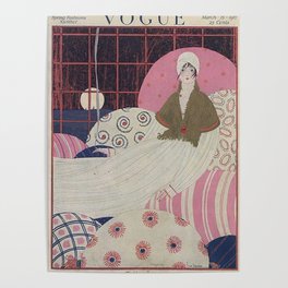 Vintage Fashion Magazine Cover March 1917 - Pink Bedroom Poster