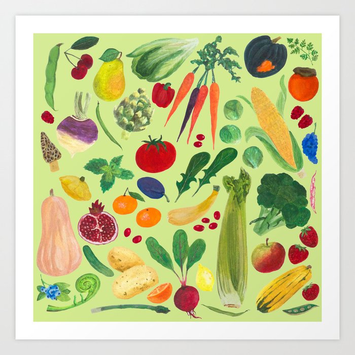 Fruits and Veggies Art Print