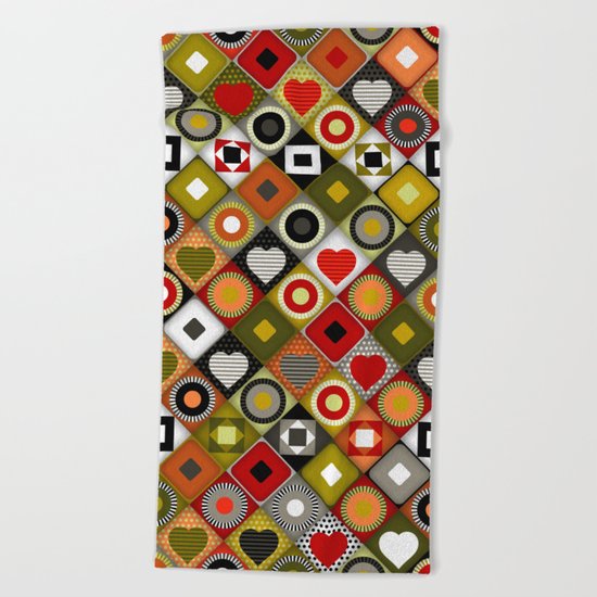 parava festive diamond Beach Towel