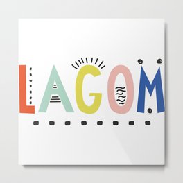 Lagom colors Metal Print | Graphicdesign, Lagom, Green, Sweden, Yellow, Red, Black And White, Scandianvian, Pink, Blue 