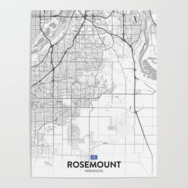 Rosemount, Minnesota, United States - Light City Map Poster