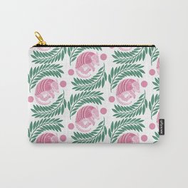 Sleepy Armadillo – Pink and Green Pattern Carry-All Pouch