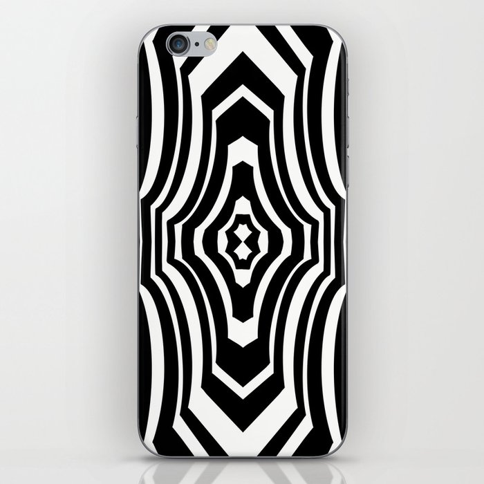 Black striped illusion 4 hearts iPhone Skin