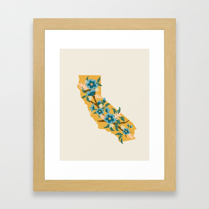 The Golden State of Flowers Framed Art Print