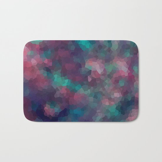 Abstract pattern blue raspberry and turquoise crystals . Bath Mat