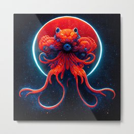 Space Octopus Metal Print