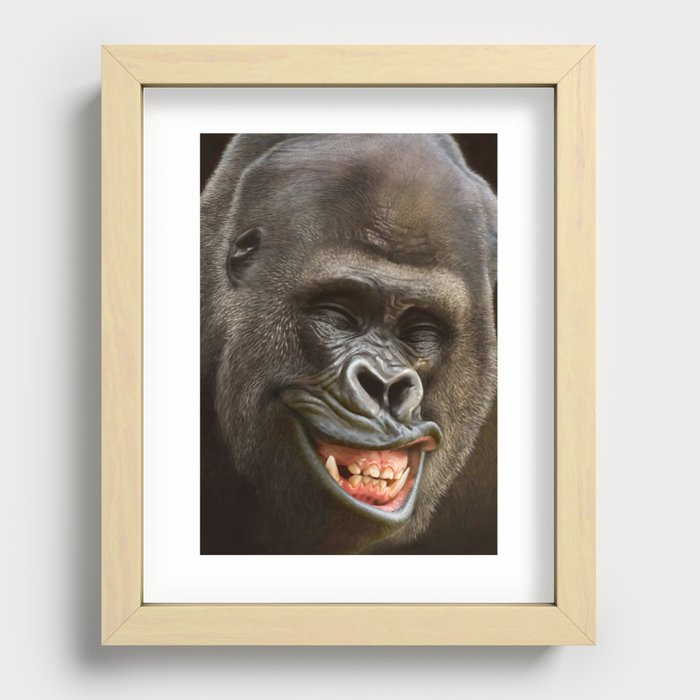 Smiling Gorilla (^_^) Recessed Framed Print