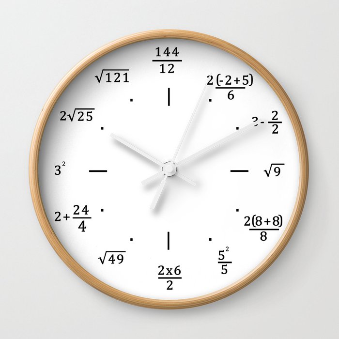 Math Clock Only Wall By Joelynndesign Society6 Math Clock Only Wall