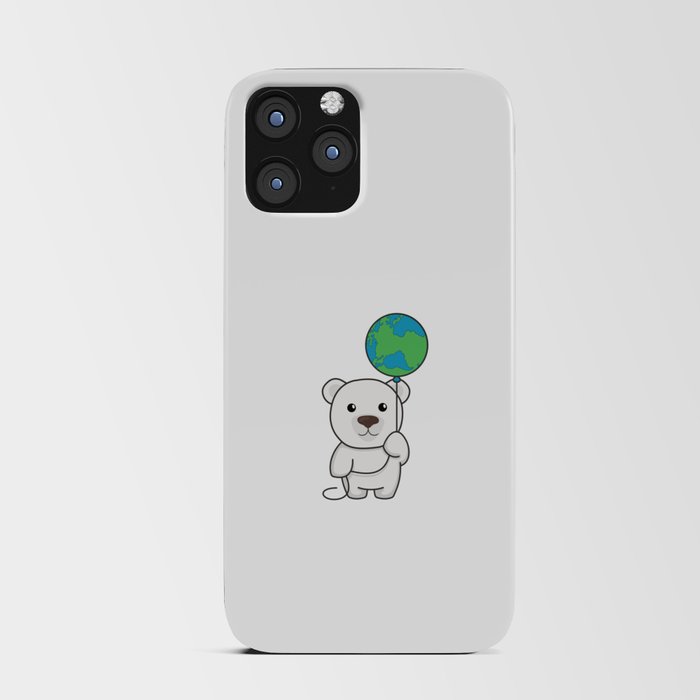 Polar Bear With Earth Climate Protection World iPhone Card Case