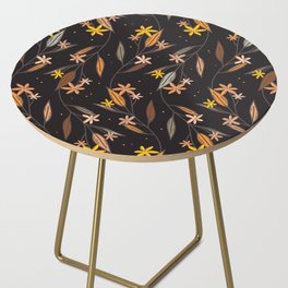 Autumn flower branches pattern with beautiful warm colors Side Table