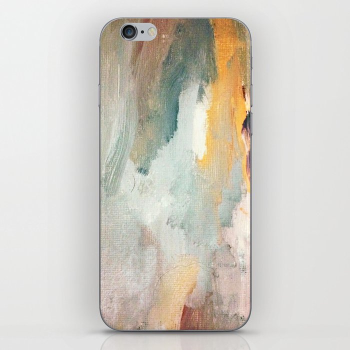 Gentle Beauty - an elegant acrylic piece in deep purple, red, gold, and white iPhone Skin