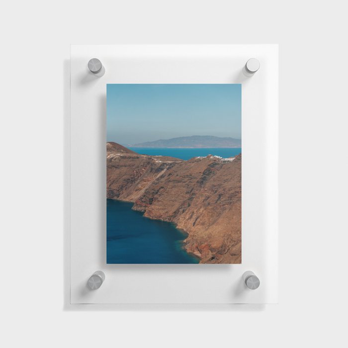 View over the Volcanic Greek Island Santorini | Landscape, Nature and Travel Photography in Greece, Europe Floating Acrylic Print