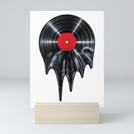 Melting vinyl / 3D render of vinyl record melting Mini Art Print