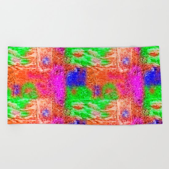 Colourful Abstract Texture Beach Towel
