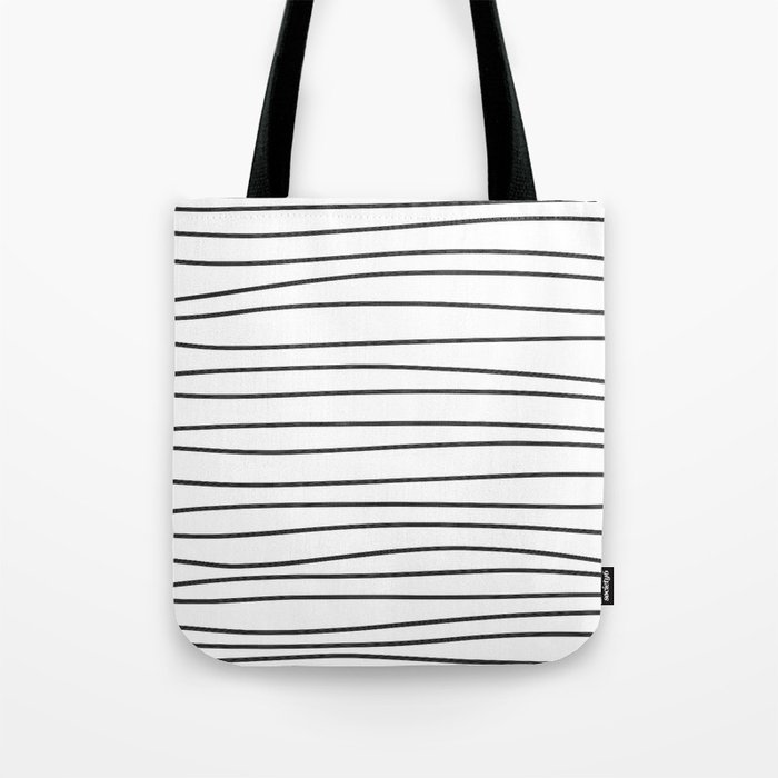 Black and White Brush Lines Tote Bag