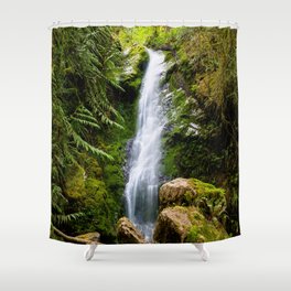 Merriman Falls - Waterfall in Quinault Rainforest in Washington State Shower Curtain
