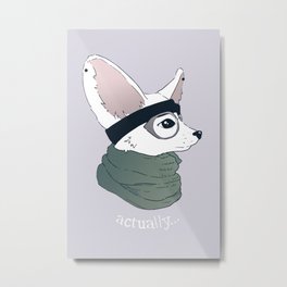 Actually... Hipster Fennec Fox Metal Print