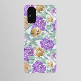 Abstract Purple Orange Lavender Mint Floral Android Case