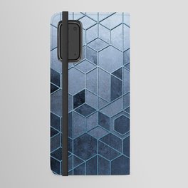 Art Deco Chrome + Metallic Blue Abstract Geometry  Android Wallet Case