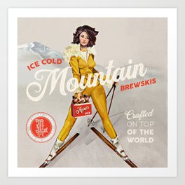 Ice Cold Mountain Brewskis Art Print