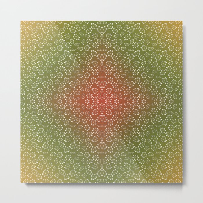 Bohemian Meditation Space Green Metal Print