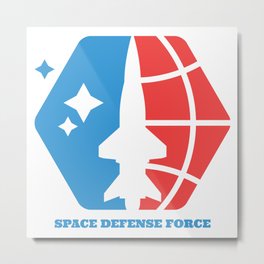Space Defense Force Metal Print | Pop Art, Space, Sci-Fi, Illustration 