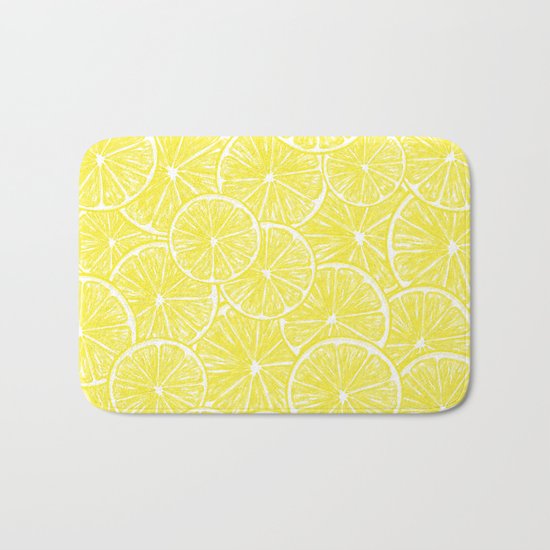 Lemon slices pattern design Bath Mat