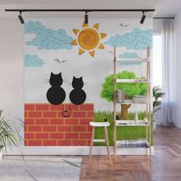 Cats in Love Wall Mural