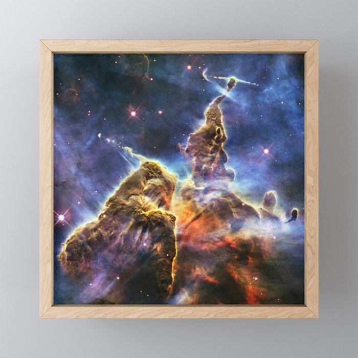 Carina Nebula Mystic Mountain Space Galaxy Framed Mini Art Print