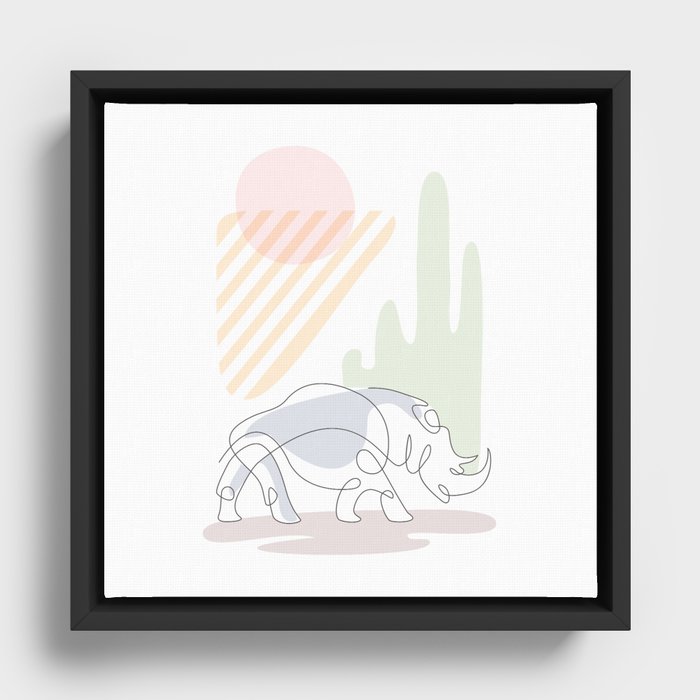 the rhino Framed Canvas