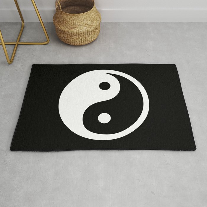 Yin Yang Feng Shui Harmony Black And White Rug by Beautiful Homes USA Society6