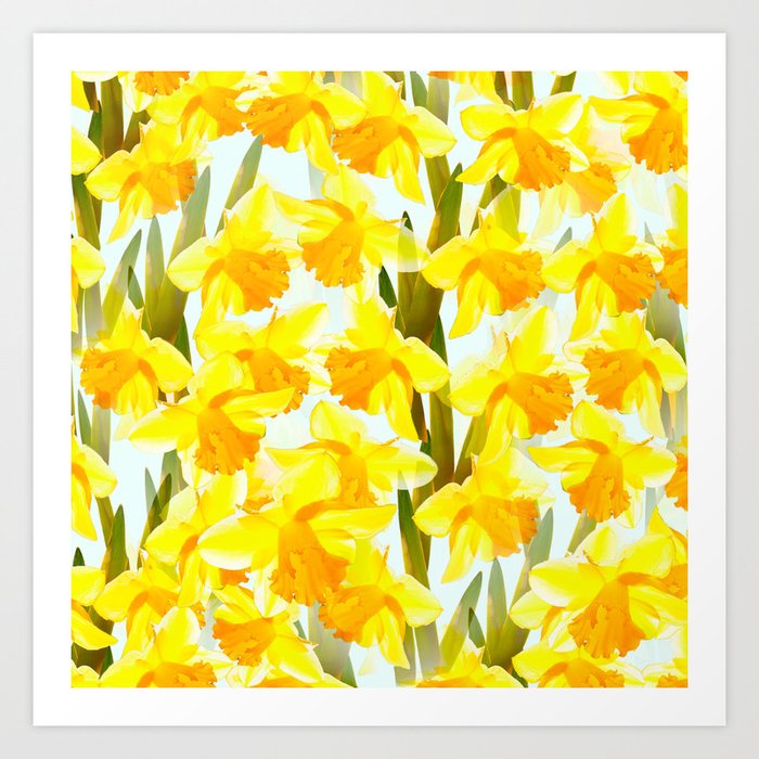 Spring Breeze With Yellow Flowers #decor #society6 #buyart Art Print