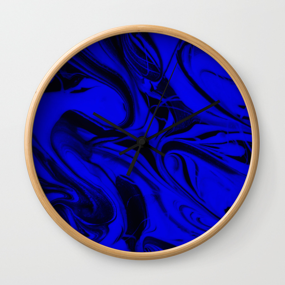 Black And Blue Swirl Abstract Blue And Black Mixed Paint