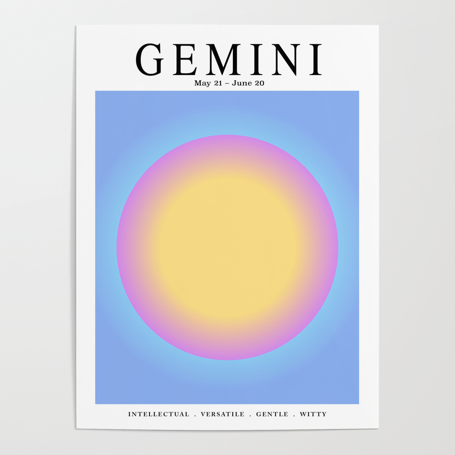 Gemini - Astrology Zodiac Aura Gradient Poster by Good Energy ...