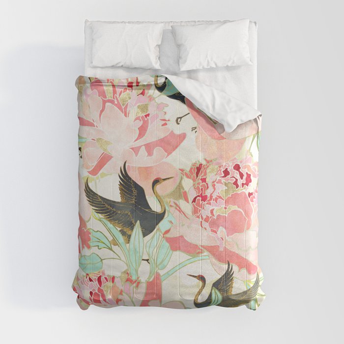 Floral Cranes Comforter
