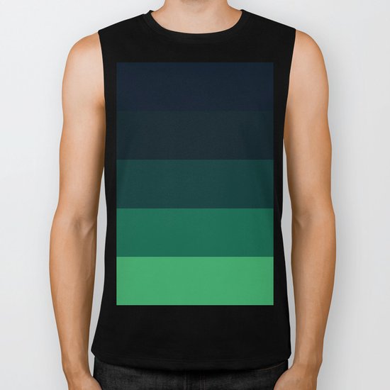Forest Green Stripes Biker Tank