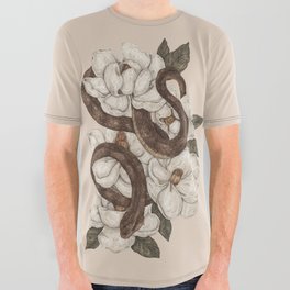 Snake and Magnolias All Over Graphic Tee