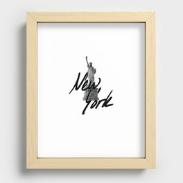 New York - Stature of Liberty - Hand-painted Recessed Framed Print