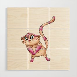Happy Valentine`s day kitten Wood Wall Art