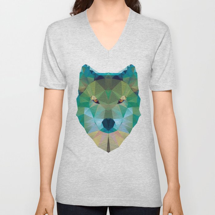 Wolf Crystalize 01-A V Neck T Shirt
